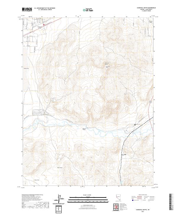 US Topo 7.5-minute map for Churchill Butte NV