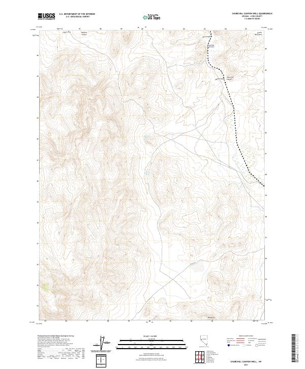 US Topo 7.5-minute map for Churchill Canyon Well NV