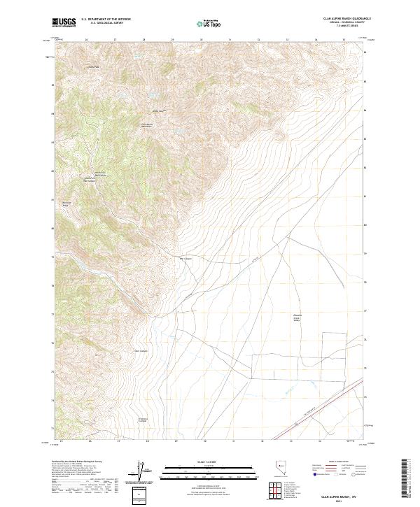 US Topo 7.5-minute map for Clan Alpine Ranch NV