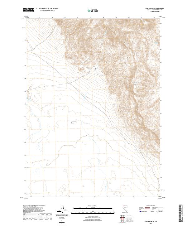 US Topo 7.5-minute map for Clapper Creek NV