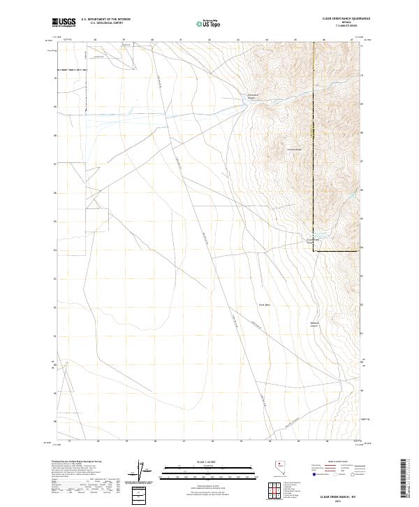 US Topo 7.5-minute map for Clear Creek Ranch NV