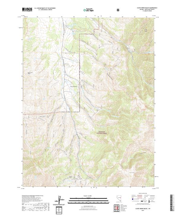 US Topo 7.5-minute map for Cleve Creek Baldy NV
