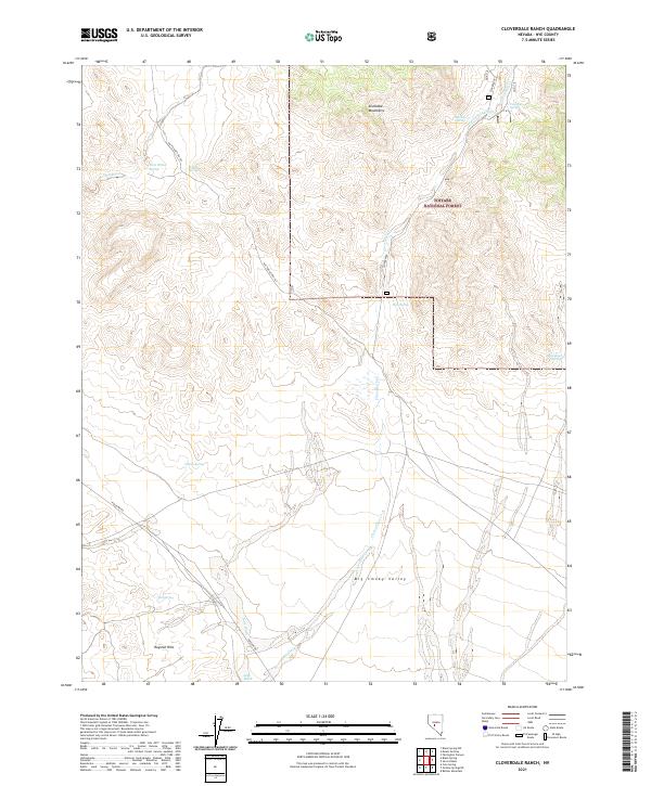 US Topo 7.5-minute map for Cloverdale Ranch NV