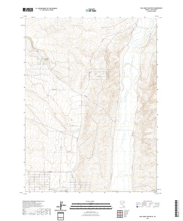 US Topo 7.5-minute map for Coal Mine Canyon SE NV