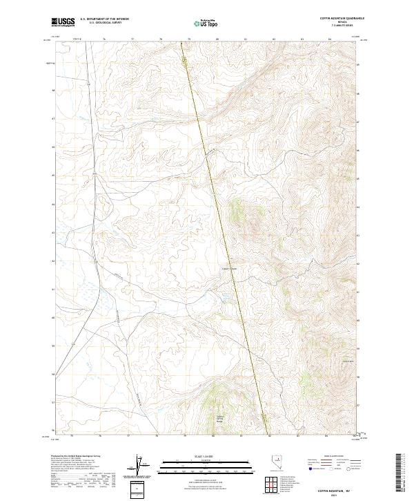 US Topo 7.5-minute map for Coffin Mountain NV