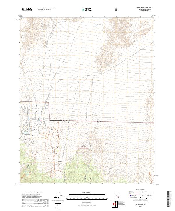 US Topo 7.5-minute map for Cold Creek NV