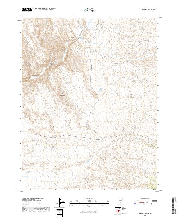 US Topo 7.5-minute map for Condor Canyon NV