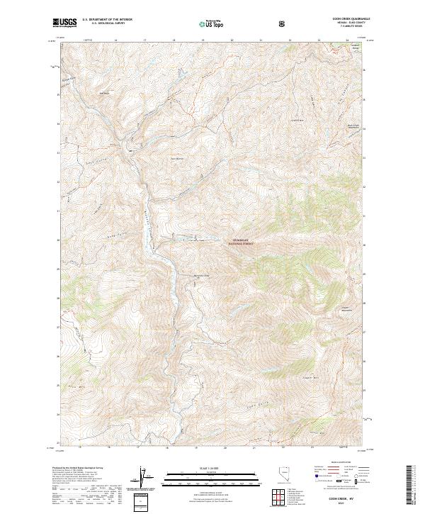 US Topo 7.5-minute map for Coon Creek NV