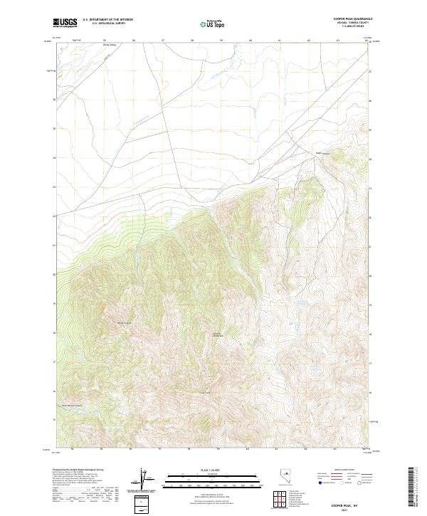 US Topo 7.5-minute map for Cooper Peak NV