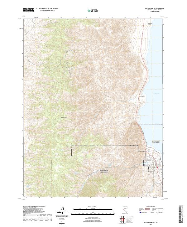 US Topo 7.5-minute map for Copper Canyon NV