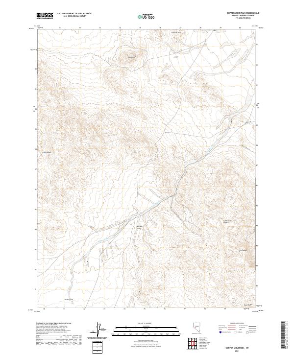 US Topo 7.5-minute map for Copper Mountain NV