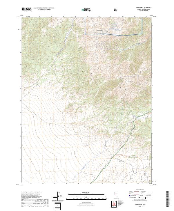 US Topo 7.5-minute map for Corey Peak NV