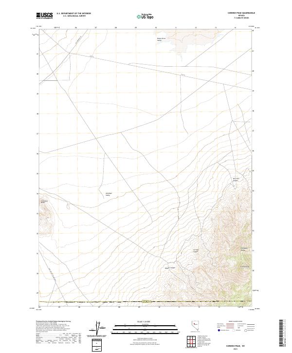 US Topo 7.5-minute map for Cornish Peak NV