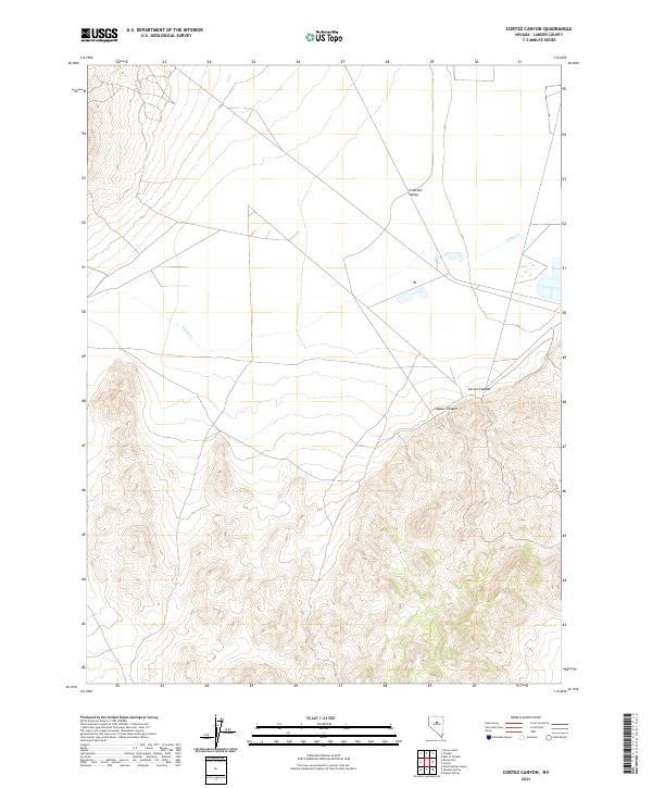 US Topo 7.5-minute map for Cortez Canyon NV