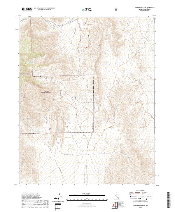 US Topo 7.5-minute map for Cottonwood Pass NV