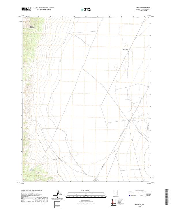 US Topo 7.5-minute map for Cow Camp NV