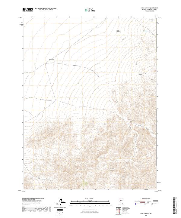 US Topo 7.5-minute map for Cow Canyon NV