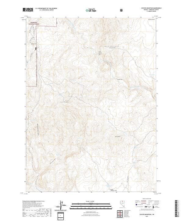 US Topo 7.5-minute map for Coyote Mountain NV