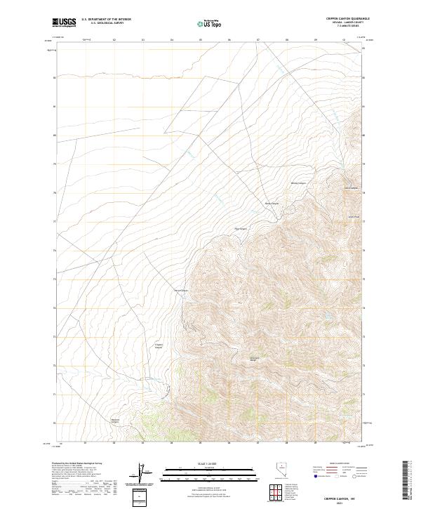 US Topo 7.5-minute map for Crippen Canyon NV