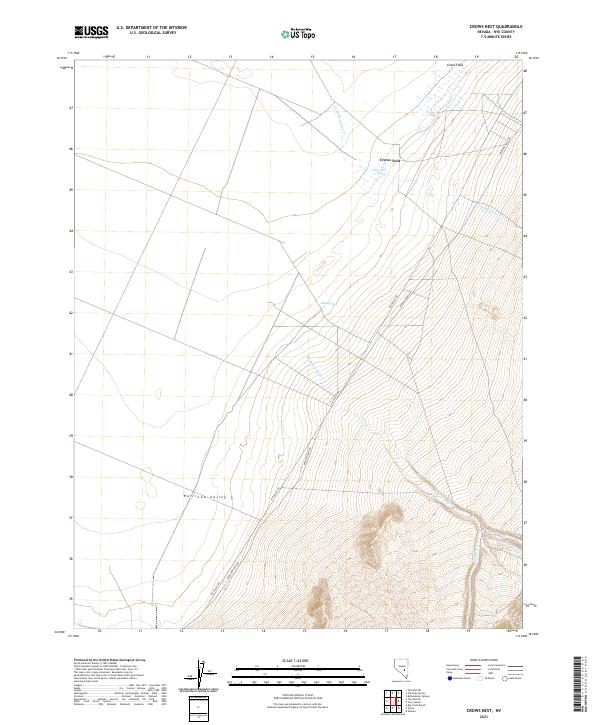 US Topo 7.5-minute map for Crows Nest NV