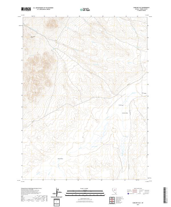 US Topo 7.5-minute map for Curlow Flat NV