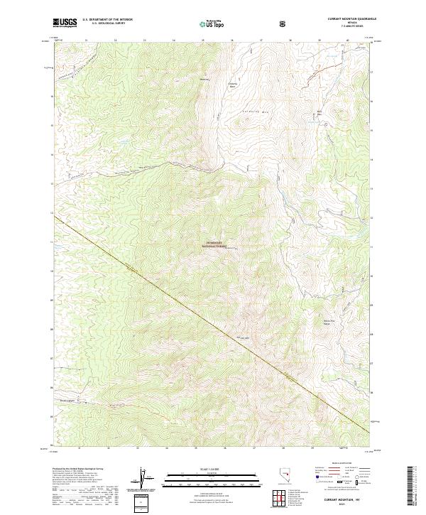 US Topo 7.5-minute map for Currant Mountain NV