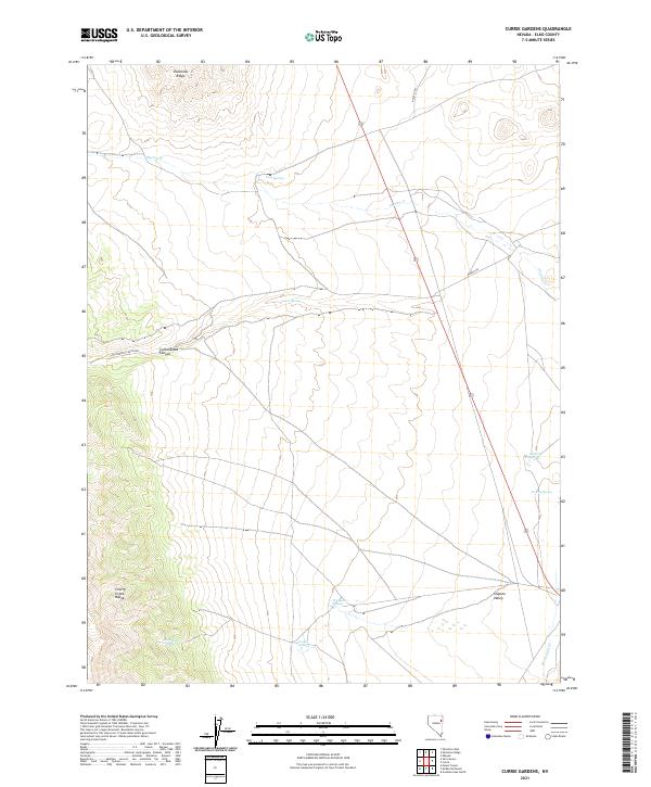 US Topo 7.5-minute map for Currie Gardens NV