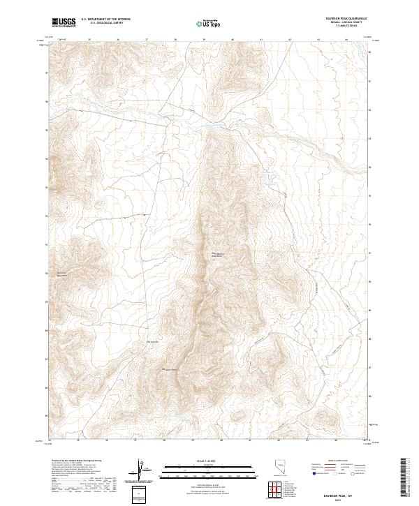 US Topo 7.5-minute map for Davidson Peak NV