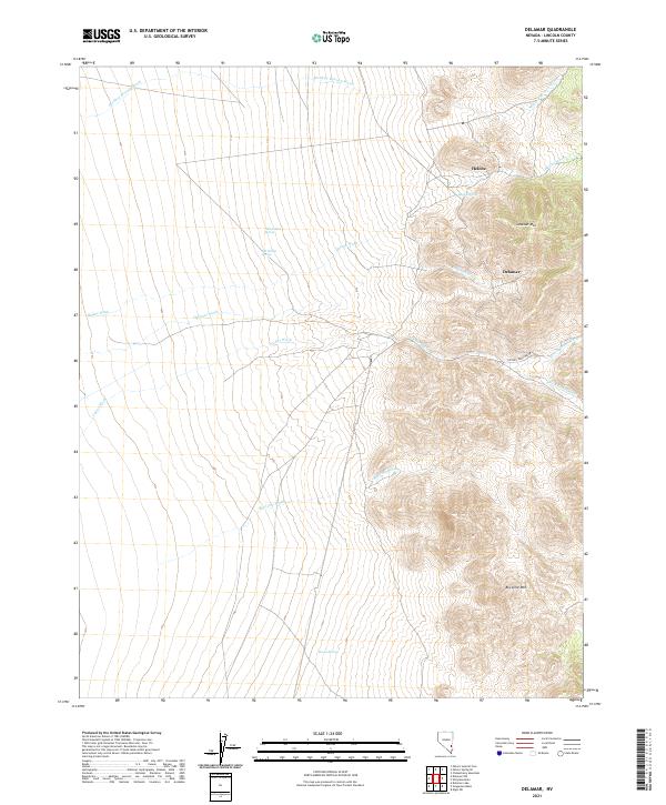 US Topo 7.5-minute map for Delamar NV