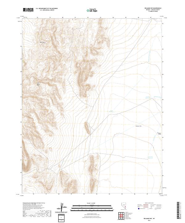 US Topo 7.5-minute map for Delamar NW NV