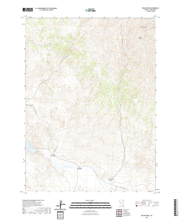 US Topo 7.5-minute map for Delano Peak NV