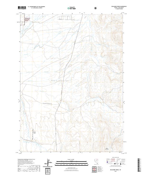 US Topo 7.5-minute map for Delaware Creek NV