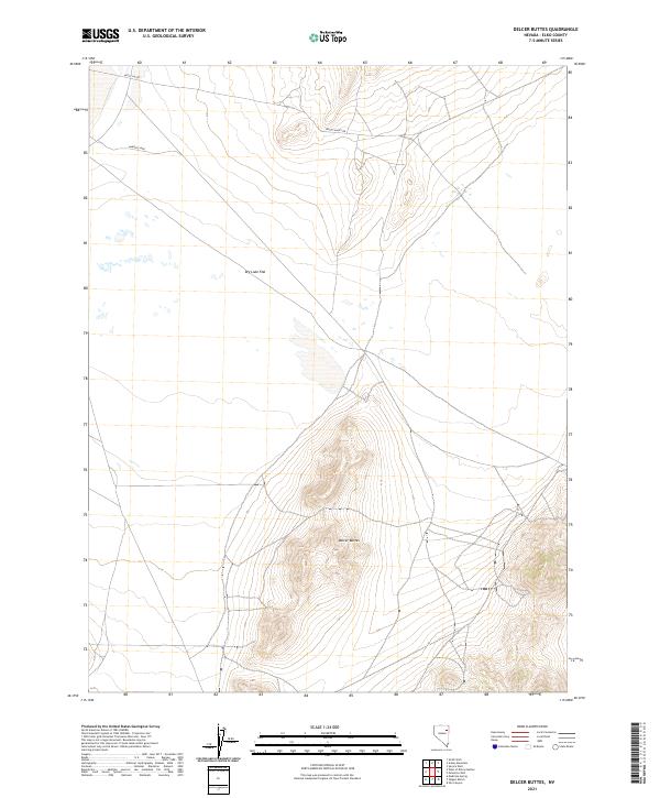 US Topo 7.5-minute map for Delcer Buttes NV