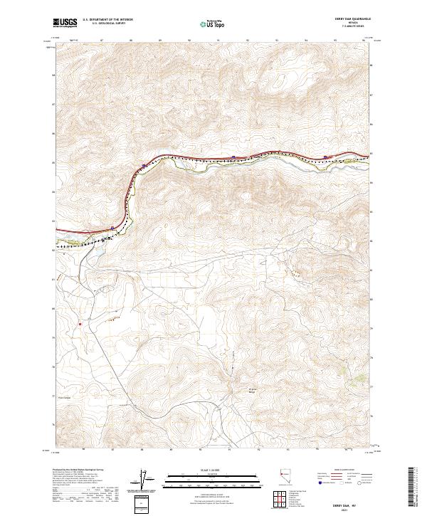 US Topo 7.5-minute map for Derby Dam NV