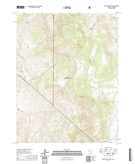 US Topo 7.5-minute map for Desert Creek Peak NVCA – American Map Store
