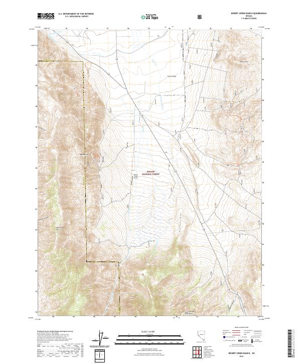 US Topo 7.5-minute map for Desert Creek Ranch NV