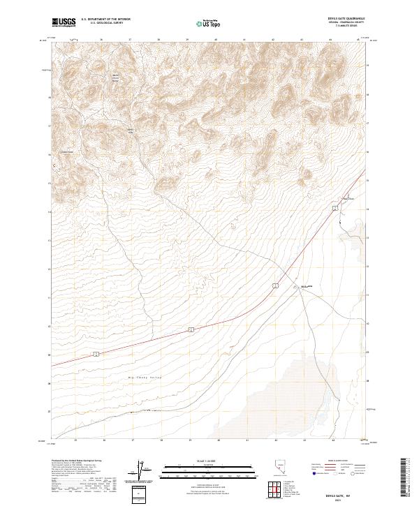 US Topo 7.5-minute map for Devils Gate NV