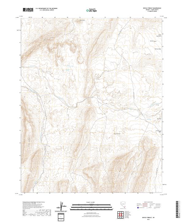 US Topo 7.5-minute map for Devils Throat NV