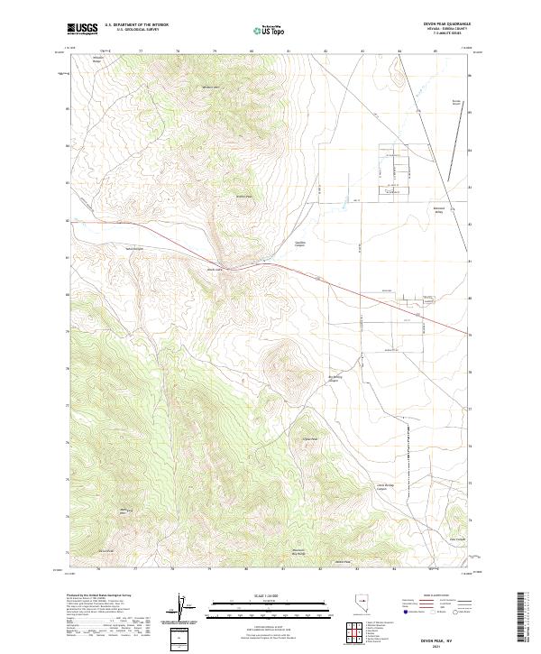 US Topo 7.5-minute map for Devon Peak NV