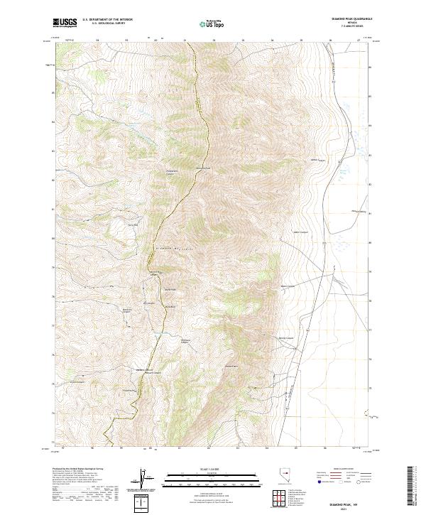 US Topo 7.5-minute map for Diamond Peak NV