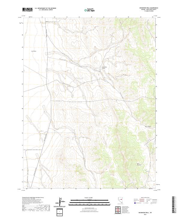 US Topo 7.5-minute map for Dickenson Well NV