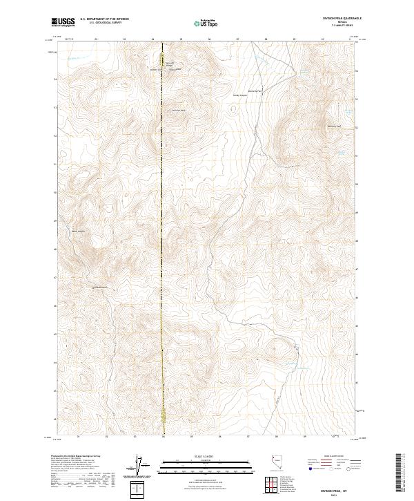 US Topo 7.5-minute map for Division Peak NV