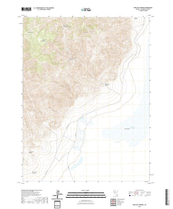 US Topo 7.5-minute map for Dixie Hot Springs NV