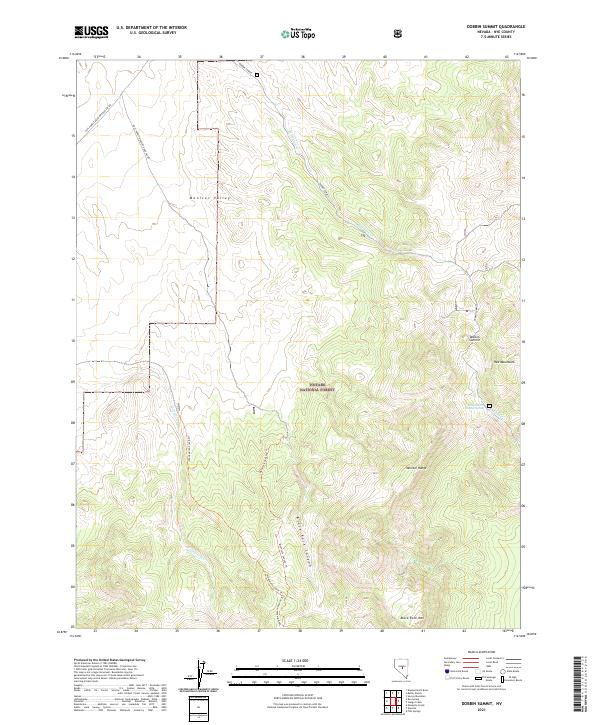 US Topo 7.5-minute map for Dobbin Summit NV