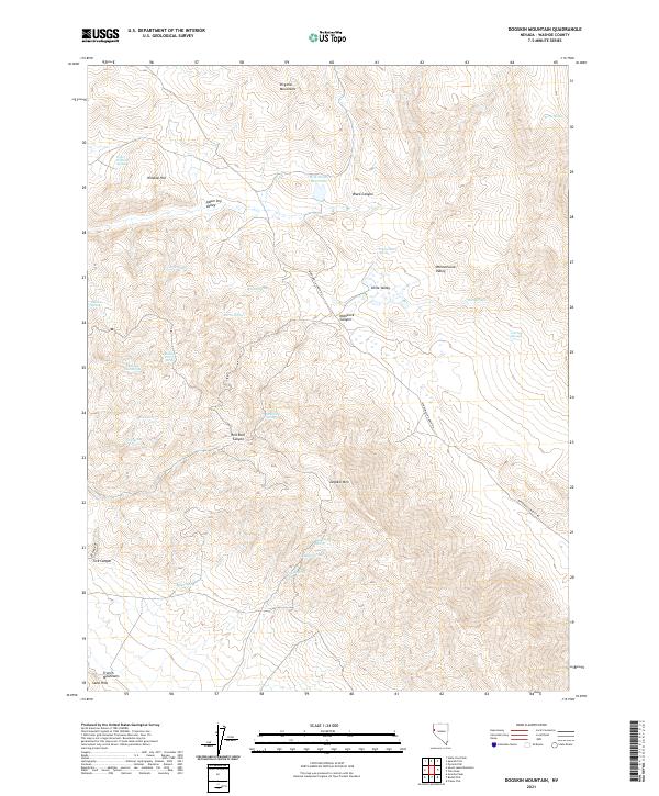 US Topo 7.5-minute map for Dogskin Mountain NV
