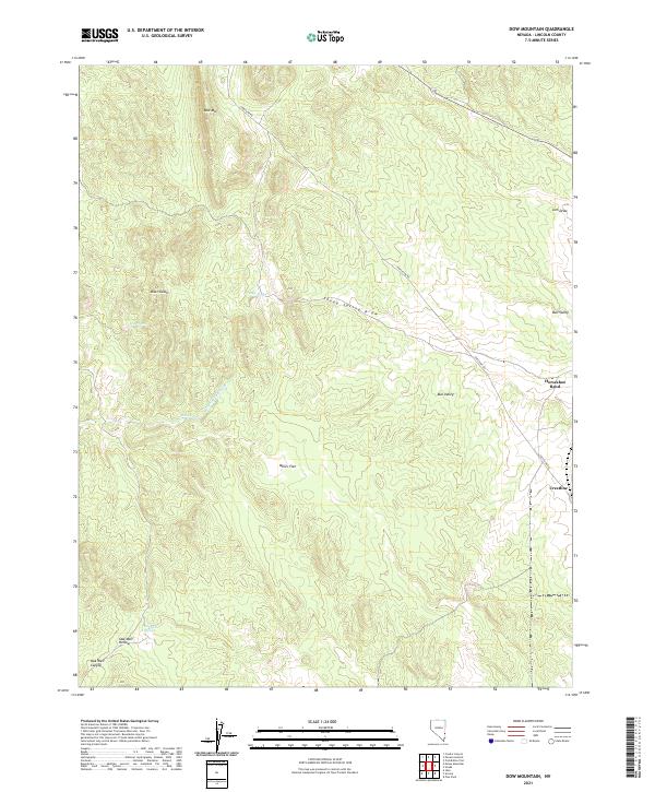 US Topo 7.5-minute map for Dow Mountain NV