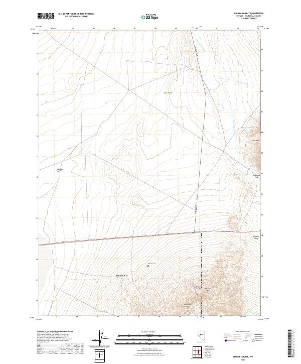 US Topo 7.5-minute map for Drumm Summit NV