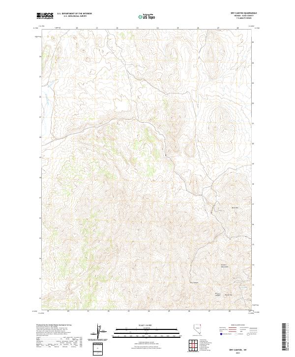 US Topo 7.5-minute map for Dry Canyon NV