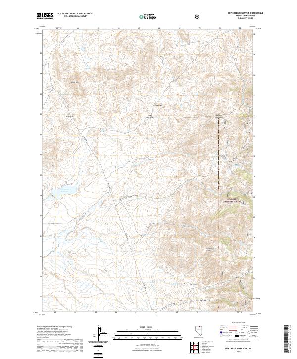 US Topo 7.5-minute map for Dry Creek Reservoir NV