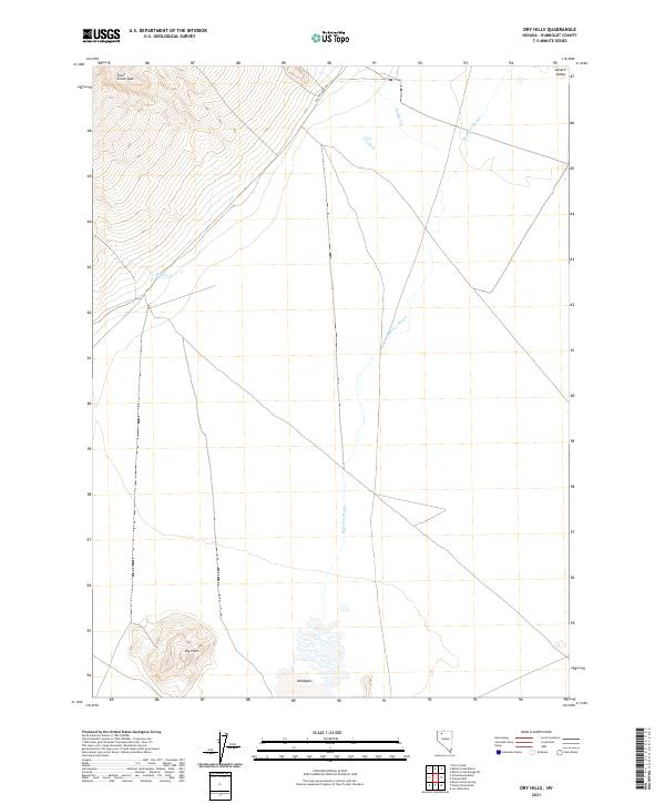US Topo 7.5-minute map for Dry Hills NV